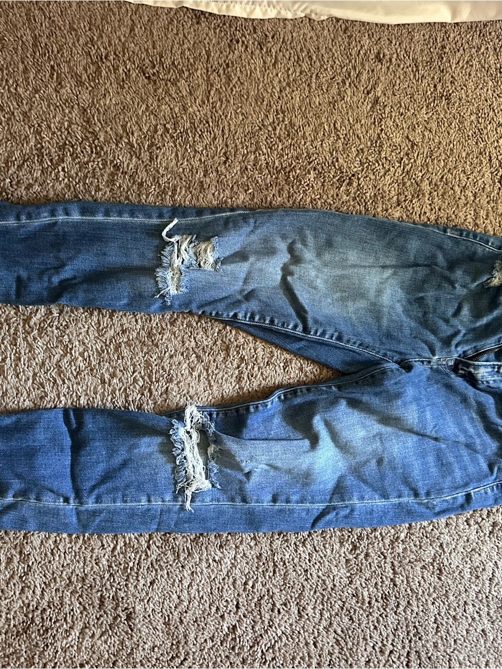 Flying Monkey Women's Skinny Ripped Blue Jeans